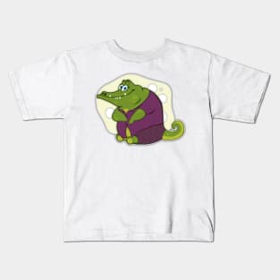 Just a Cute Oversize Croc White Kids T-Shirt